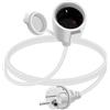 YINGAYOU Prolunga Schuko Corta 16A 250V Prolunga Elettrica Schuko Impermeabile, 2AC IP44, Adatta per Ambienti Interni o Esterni (Bianco, 1.5m)