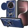 Yutwo Cover per Honor Magic 7 Lite 5G, Custodia per Honor Magic 7 Lite 5G Antiurto Scorrevole Protezione Fotocamera Custodia con 360°Rotante Anello Supporto Cover, Blu