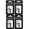 FLLAGG20 | 4X Adattatore SIM Card 3 in 1 | Nero | Converte Nano, Micro e Standard SIM | Include graffetta estrai SIM | Universale per smartphone, pratico da utilizzare