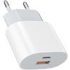 Samneer Alimentatore di ricarica rapida da 25W (Bianco)Compatibile con:iPad,iPhone 17,16,15,14 Pro/Max Potenza intelligente: 25W/20W/18W/12W/10W/5W Ricarica i dispositivi in tutta sicurezza tramite porte USB