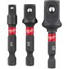 Milwaukee Adattatore per chiave a bussola in set da 3 (1/4 + 3/8 + 1/2) (etichetta in lingua italiana non garantita)