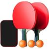 Sonfedo Set di Racchette da Ping Pong,Qualità Professionale Racchette Ping Pong in Gomma a Doppia Faccia,2 Battute da Tennis da Tavolo + 3 Palle da Tennis da Tavolo + Borsa Portatile, per Interni ed Esterni