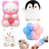 TOGETDREAM 4 Pezzi Taba Squishy Fufu Squishy Set, Squishy Antistress Fidget Giocattoli Giocattolo Sensoriale Squeeze Giocattoli Regali per compleanni Natale Bomboniere