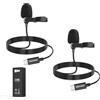 NEEWER Mini Microfono Lavalier USB C da 2 Pezzi Compatibile con iPhone 16 15 Pro Max Android Phone Tablet PC, Microfono a Condensatore Omnidirezionale a Clip da Bavero con Cavo da 2m/6.6ft