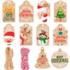 Huxolynifty Etichette per regali di Natale,100 Pezzi Etichette Regali Natale in Carta Kraft per Decorazioni Albero di Natale e Pacchi Regalo per regali di Natale fai da te