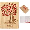 AURIVEE Biglietto Auguri in Legno con Busta - Cartolina Matrimonio con Cuore, 10x15 cm, Scrivibile per Nozze, Compleanno, Ringraziamento