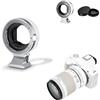JJC Adattatore da EF/EF-S a EOS R AF, piede treppiede staccabile in metallo da 1/4-20, convertitore adattatore per messa a fuoco automatica, compatibile con Canon EOS R1 R Ra RP R3 R5II R5 R5c R6