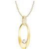 Sofia Milani - Collana da Donna in Argento 925 - Placcata in Oro con Pietra Zircone - Ciondolo ad Ovale - N0862