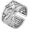 Miniblings Anello giapponese a forma di pesce, con scritta Koi in argento, gioiello originale alla moda, anello con motivo, regolabile, taglia unica
