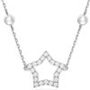 Swarovski Stella Collana, con Classico Pavé di CristalliSwarovski e Motivo a Stella, Chiusura Regolabile, Placcata in Tonalità Rodio, Bianco