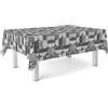 ECOMMERC3 Tovaglia cerata antimacchia rettangolare 100x140 cm Meno Grigio | Per il tavolino da due, tono neutro, tela cerata impermeabile, si pulisce con un panno umido