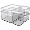 Rotho Loft Set di 5 barattoli di latta LOFT, plastica, bianco/trasparente (26,0 x 21,0 x 15,5 cm)