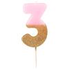 Talking Tables We Heart compleanni glitter candela numero 3, carta, multicolore, 2 x 5.2 x 13.8 cm