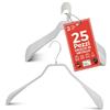 MAWA Grucce Appendiabiti Ergonomiche in Metallo, Set di 25, Ideali per Cappotti, Giacche, Blazer e Completi, Gancio Girevole 360°, Rivestimento Antiscivolo, 42 cm, Bianco