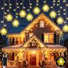 Dalugo Catena luminosa per esterni, 10 m, 240 LED, bianco caldo, con timer da 6 ore, 8 modalità, funzionamento a rete, impermeabile, illuminazione natalizia per balcone, veranda, ringhiere