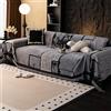 VanderHOME Copridivano Multifunzionale in Ciniglia, Coperta Decorativa per Divano in Stile Classico Cinese, Plaid per Divano,Trapunta Multiuso: Copriletto, Telo Copridivano 180 * 460cm-Grigio