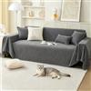 PETCUTE Copridivano Coperta Antipolvere Protettiva, Multiuso Reversibile Copritutto Grande, Ideale per Divano, Panca e Letto, Grigio Scuro, 180 * 130cm