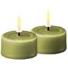 Deluxe Homeart Set di lumini LED senza fiamma per interni, con tecnologia Real Flame, candela alimentata a batteria (verde oliva)