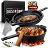 GUSSKÖNIG Pentola In Ghisa Pre-Stagionata 3L E Padella In Ghisa 1,5L - Set Dutch Oven Con Funzione Doppia, Coperchio, Libro Di Ricette E Accessori Per BBQ