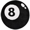 JynxtoyZeal Tappeto da biliardo,Tappeto Circolare Nero con Palla 8,Tappeti da Snooker Anti-Pilling,Tappetos da Snooker per Camerette dei Bambini,Tappeti per Sedia da Cameretta (60×60 cm)