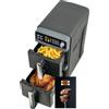 BiutiViita Friggitrice ad aria doppia pila da 10 litri con doppio cestello e 2 cassetti, doppia friggitrice ad aria da 2400 W per un riscaldamento uniforme con 4 livelli di cottura, modalità 9 in 1
