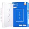SONOFF TX Gen2 Interruttore Touch Intelligente per Parete: 1 Canali, Pannello Tipo 120, Wi-Fi 2.4GHz, App eWeLink, Compatibile con Matter, Apple Home/Google Home/Amazon Alexa, T6-3C-120M
