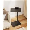 HEYZOEY Tavolino da salotto C regolabile 360°, per divano, nero, 40x30x(45-81)