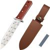 ProtectorTech Digger - Coltello da giardino in acciaio inossidabile - per rilevamento di metalli, scavo e giardinaggio (con manico in legno rosso e guaina marrone)