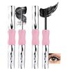 Lestpola Mascara da parete a ferro doppio, impermeabile, per ciglia in metallo, colore nero, arricciatura 3D, testa in metallo, lavabile, volume e lunghezza, mascara per donne, senza aggraffatura (2 pezzi)