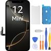 LL TRADER Display sostitutivo per iPhone 12 Mini 5,4 Pollici Retina LCD FHD COF Display, Touch Digitizer con Kit di Riparazione.