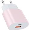 Samneer Alimentatore di ricarica rapida da 25W (rosa) Compatibile con:iPad,iPhone 17,16,15,14 Pro/Max Potenza intelligente: 25W/20W/18W/12W/10W/5W Ricarica i dispositivi in tutta sicurezza tramite porte USB