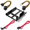 Poppstar Kit di montaggio e cavo con telaio di montaggio per 2 SSD - HDD interno da 2,5 pollici (cavi SATA 3, cavi di alimentazione e viti incluse)