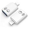 HAUXGOGO Adattatore USB 3.0 a Lightning (set da 2), Connettore Lightning a presa USB per Microfono Auricolare, Ricarica, Compatibile OTG - Bianco