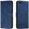 Bravoday Cover per Huawei Y5 2018 / Y5 Prime 2018 / Y5 Lite 2018, Flip Custodia in Pelle PU Portafoglio Custodia per Huawei Y5 2018, con Slot per Schede, Blu