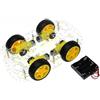 Mxzzand Robot per Auto Intelligente, Kit Telaio per Auto Robot Intelligente 4wd Struttura Meccanica Semplice 4 Motori CC di Decelerazione per le Lezioni