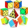 ROXENDA Set di cubi veloci, cubo magico di 2 x 2 3 x 3 4x4 piramide Skewb Ivy Dino adesivo cubo gioco, collezione Fast Cube come regalo di Natale per feste di compleanno per bambini (8 Pacchetto)