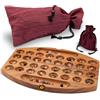 LOGOPLAY Bao - Gioco per 2 giocatori con sacchetto di stoffa - 35 cm - ovale - Hus - Kalaha - con 75 pietre preziose