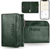 Find&co Portafoglio Uomo Slim con Vano AirTag, Compatibile Smart Tag Android, Porta Carte e Monete in Vera Pelle RFID Schermato, 8 Carte Antifurto, Tasca Segreta, Design Elegante Classico