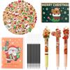 Ourdort Set di Penne di Natale Capibara, Penne a Sfera di Natale, Articoli Scolastici di Natale, Set Regalo di Natale per la Scuola, Piccolo Regalo di Natale, Babbo Natale