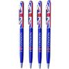 Souvenirs Set di 4 penne con scritta I love London, stile britannico, con scritta British Beautiful Union Jack, 4 penne regalo Inghilterra, Inghilterra
