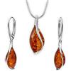Copal Set di gioielli da donna in argento 925 ambra collana orecchini set regalo borsa regalo regalo regalo per donne San Valentino anniversario compleanno festa della mamma regalo per lei fidanzata moglie