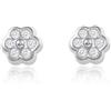 Monde Petit Pendientes Bebe Oro Blanco primera postura Margarita 6 petalos - Scatola Regalo - Certificato di garanzia