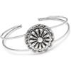 VLNET Vestopazzo bracciale fascia fiore placcato in argento. Modello aperto regolabile. Lavorazione artigianale