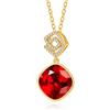 YONVUN Cristallo Zircon Rhombic ciondolo Collana | Placcato oro 18k pietra preziosa rubino smeraldo zaffiro pianeta diamante gioielli regalo per moglie mamma figlia fidanzata