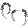 HZMAN Orecchini a perno in acciaio inox a forma di artiglio di drago, per uomini e donne, gotico, punk, piercing affilato,, Acciaio inossidabile, Nessuna pietra preziosa, Argento, RH23-0131-08A