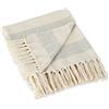 DII Design Imports India DII Cabana - Coperta in Cotone a Righe, 50 x 60 cm, Colore: Grigio e Bianco Sporco