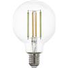 Eglo connect.z Smart Home - Lampadina LED E27, G80, Matter, ZigBee, app e controllo vocale Alexa, dimmerabile, bianco caldo-bianco freddo, 1055 lumen, 8 W, vintage, colore trasparente