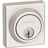 Kwikset 817 Deadbolt Lock, Satin Nickel Square Exterior Keyed Front Entry Door, Pick Resistant SmartKey Rekey Security, Single Cylinder Dead Bolt, with Microban Protection