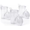 Horn Medical Confezione da 3 bicchieri per adulti da 250 ml, con due coperchi (apertura grande e piccola) per set, colore a scelta (trasparente)