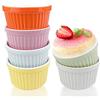 Comzantor Pirofila da Forno, 6 Pirottini Stampi per Ceramica, Mini Cocotte per Friggitrice ad Aria, Stampo Muffin, Cocotte da per Budino, Soufflé, Gelati e Salse, per Forno ad Aria, Microonde